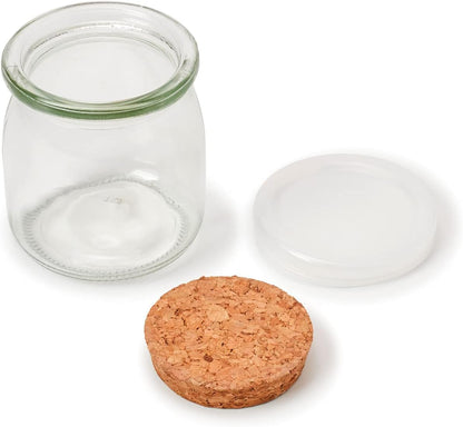 EZOWARE 40 Pack 150ml Spice Jars with Cork Lids, Pudding Jars, Yogurt Jars, Glass Containers with Labels and String for Yogurt, Pudding, Wedding Gifts.