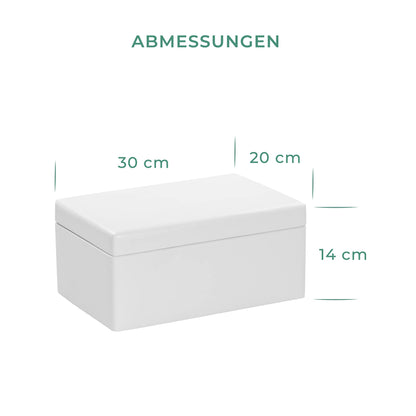LAUBLUST Wooden Box with Lid - 30x20x14cm, White, FSC - Storage Box | Memory Box | Crafting & Gift Box