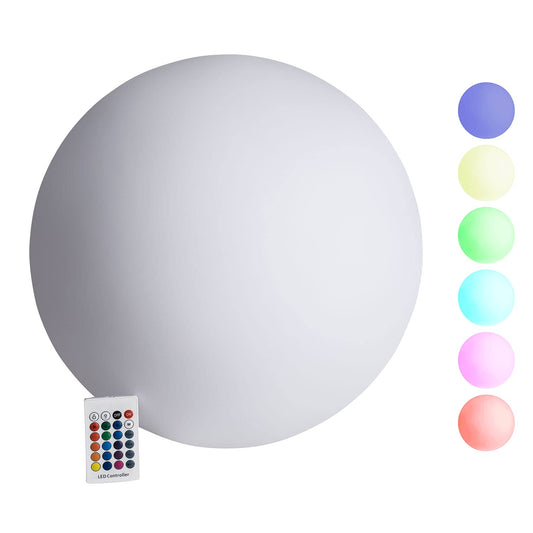 VERDOBA LED ball light with battery - waterproof LED light ball with color change and USB-C connection - dimmable LED ball for outdoor & indoor - 40 cm large ball lamp with protection class IP67