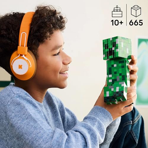 LEGO Minecraft The Creeper - Gamer Toy - Moving Action Figure - Interactive playset with TNT element - Kids DIY decor - Gaming gift for boys, girls & teens ages 10+ - 21276
