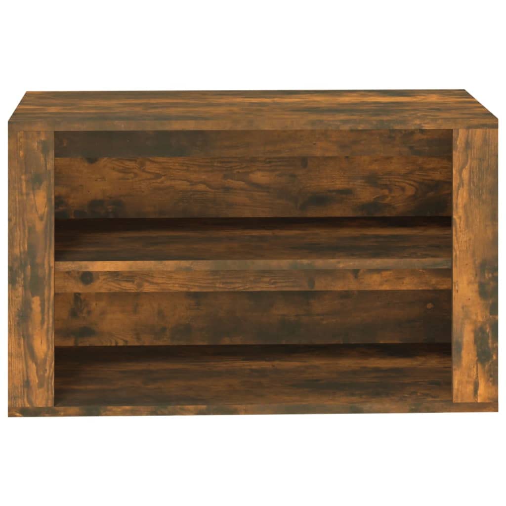 FIRBNUS shoe rack smoked oak 75x35x45 cm wood composite shoe organizer shoe storage shoe cabinet wood shoe rack wood cabinet for entryway hallway ample storage practical & elegant
