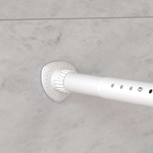 Oxdigi telescopic rod without drilling shower curtain rod 261-311 cm stainless steel Extendable curtain rod for clamping Rust-proof Extra long curtain rod for windows bathrooms balconies laundry room, white