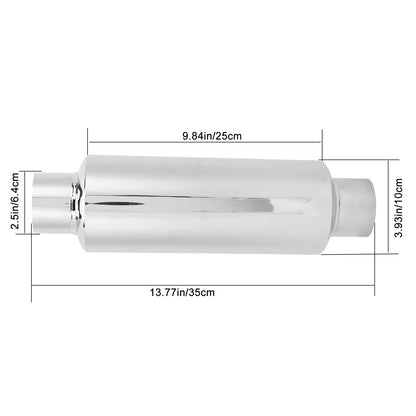 2.5 inch stainless steel muffler straight exhaust tip universal - performance enhancing & deeper sound