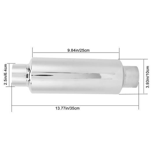 2.5 inch stainless steel muffler straight exhaust tip universal - performance enhancing & deeper sound