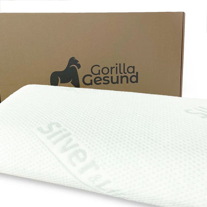 Gorilla Healthy Orthopedic Neck Pillow Silver Neck - viscoelastic pillow, memory foam headrest with Silver & Life cover - 70x34cm - height 13cm