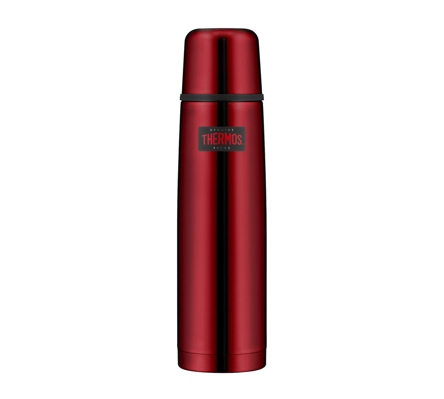 THERMOS LIGHT & COMPACT BEVERAGE BOTTLE 1L, cranberry red, stainless steel thermos bottle, red with drinking cup, 24h hot / 24h cold, dishwasher safe, absolutely leak-proof, BPA-free.