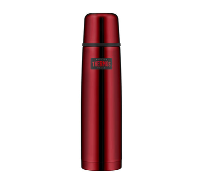 THERMOS LIGHT & COMPACT BEVERAGE BOTTLE 1L, cranberry red, stainless steel thermos bottle, red with drinking cup, 24h hot / 24h cold, dishwasher safe, absolutely leak-proof, BPA-free.