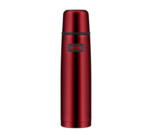 THERMOS LIGHT & COMPACT BEVERAGE BOTTLE 1L, cranberry red, stainless steel thermos bottle, red with drinking cup, 24h hot / 24h cold, dishwasher safe, absolutely leak-proof, BPA-free.