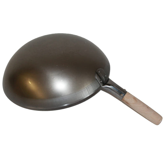 AAF Nommel ® Wok approx. 38 cm Ø round base for gas, induction hobs, professional carbon steel wok pan