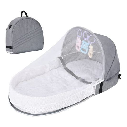 Spiral Baby Cot Changing Bag, Foldable Portable Kids Travel Cot, Baby Crib, Baby Mosquito Net, Pop Up Travel Cot Baby Lounger including Mosquito Net, Mattress, and Bag.