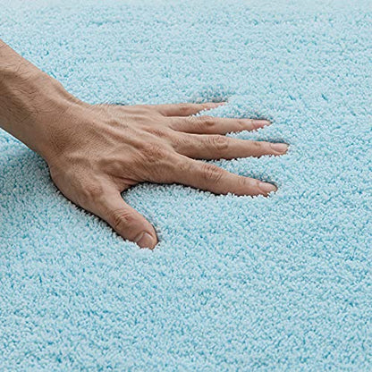 MIULEE Rug Bath Mat Bathroom Rug Non-Slip Washable Bath Mat Bedside Rug Absorbent Shower Mat Floor Mat for Living Room Bedroom Bathroom 70x120 cm Sky Blue