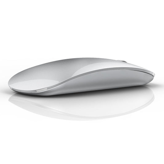 Uiosmuph Bluetooth Mouse, Wireless Mouse with USB Nano Receiver, Tri-Mode (Dual Bluetooth 5.1 + 2.4GHz) Quiet Wireless Mouse Rechargeable for Laptop, PC, iPad, Mac Silver