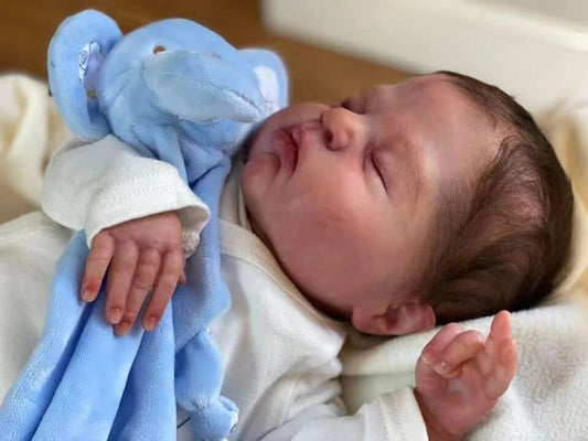 Anano dolls Reborn Silicone Closed Eyes 50CM Large Realistic Baby Doll Baby Reborn (white)