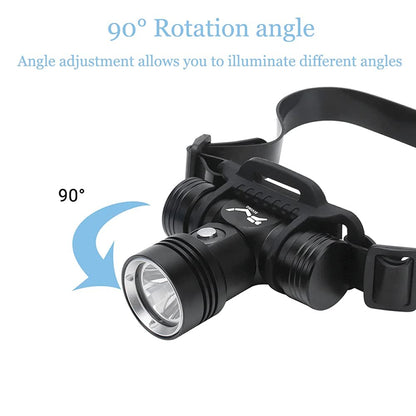 100000 lumens diving headlamp scuba diving headlamp, super bright IPX8 waterproof diving swimming submarine headlamp, 3 lighting modes underwater safety light with battery