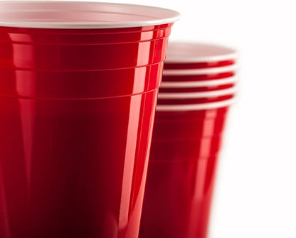 MOZOOSON 16 oz / 473ml cups, 100 pack, reusable plastic cups for camping, Christmas, birthdays, weddings, and parties.