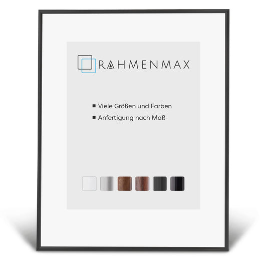 FrameMax® Iowa picture frame 35x54 cm for hanging/Custom-made picture frame possible/Plastic poster frame/Black matt pictures frame with clear acrylic glass/Puzzle frame