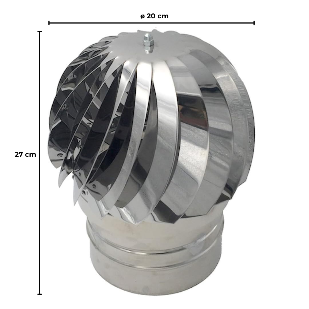 EINSIDE chimney cap stainless steel AISI 304, swiveling chimney ball cap, chimney cap ventilation cap stove 100 mm.
