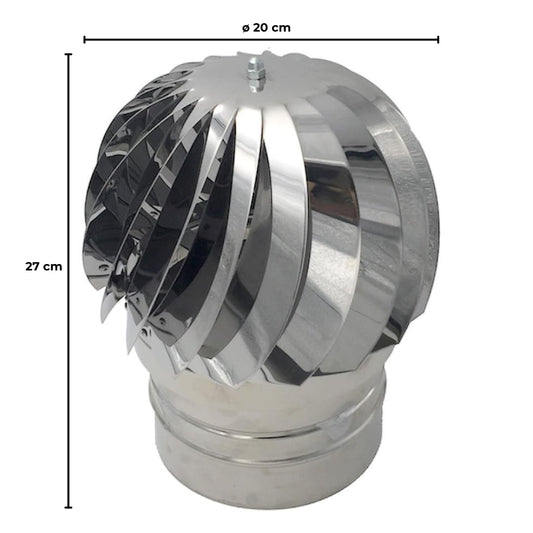 EINSIDE chimney cap stainless steel AISI 304, swiveling chimney ball cap, chimney cap ventilation cap stove 100 mm.