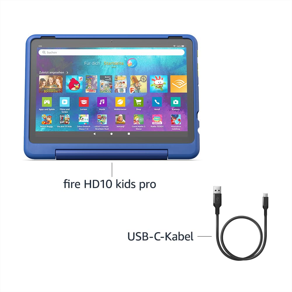 Fire HD 10 Kids Pro tablet (latest generation) for elementary school-age children | 10-inch display, long battery life, parental controls, and slim case | 2023 version, 32 GB, Starry Night design