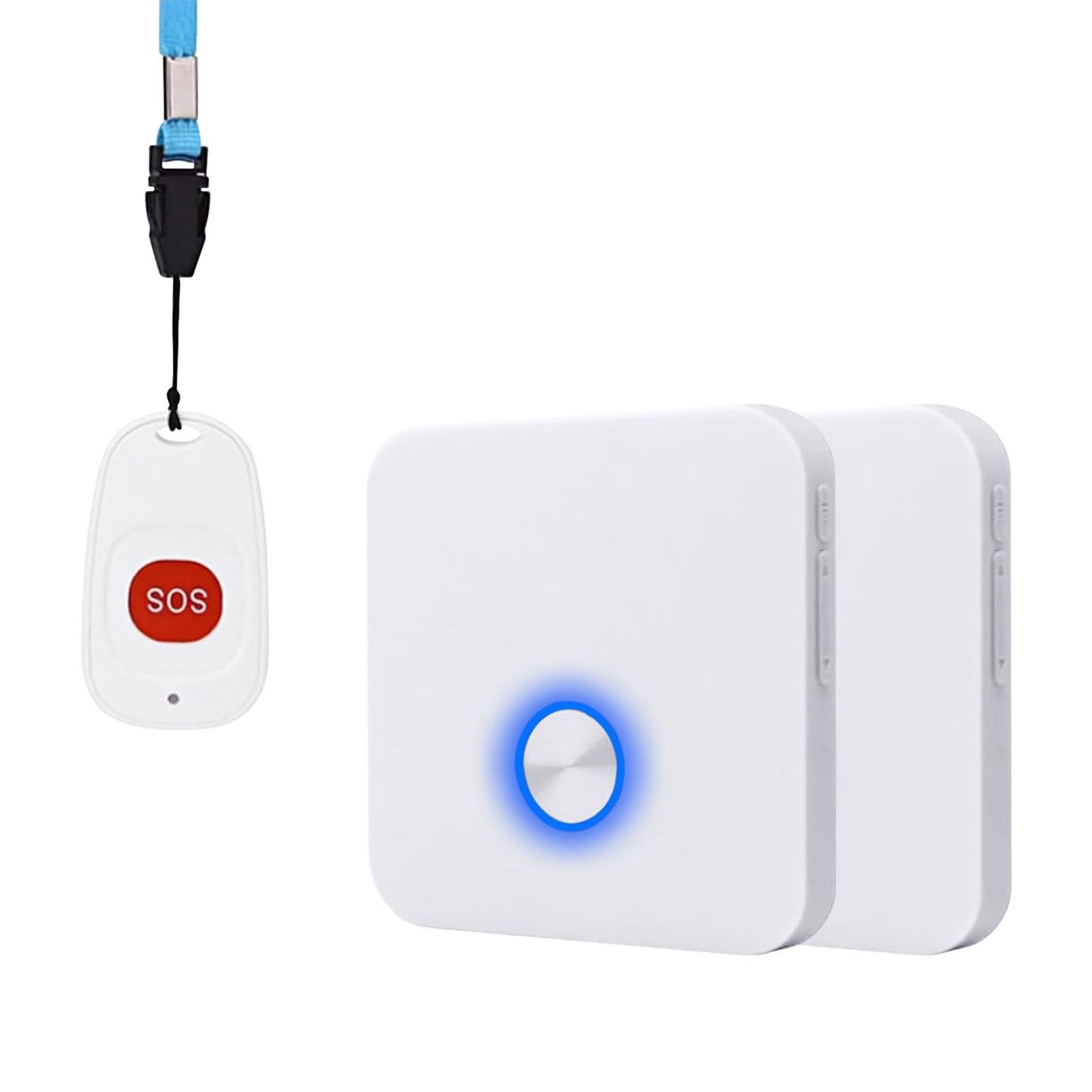 ALEENFOON Home Wireless Mobile Alarm Emergency Call Button Home Alert Panic Alarm Rechargeable Wireless Alarm for Elderly Children Disabled Pregnant (1 to 2)