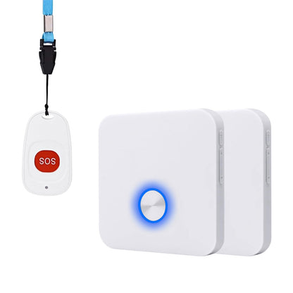 ALEENFOON Home Wireless Mobile Alarm Emergency Call Button Home Alert Panic Alarm Rechargeable Wireless Alarm for Elderly Children Disabled Pregnant (1 to 2)
