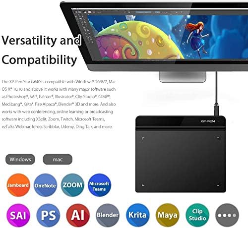 XP-PEN Star G640 graphics tablet 6x4 inch drawing tablet OSU! Pad with battery-free pen 20 replacement nibs