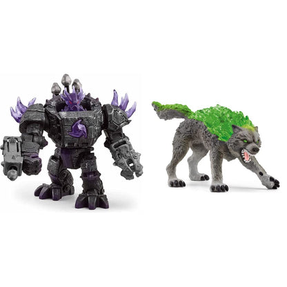 SCHLEICH 42557 Shadow Master Robot with Mini Creature, for children ages 7-12, ELDRADOR Creatures - playset & 70153 Granite Wolf, for children ages 7-12, ELDRADOR Creatures - figurine