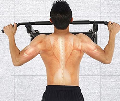 Retoo pull-up bar wall-mounted with anti-slip grips, can support up to 100kg. Made of sturdy steel, it's a versatile training tool for home gyms and strength training.