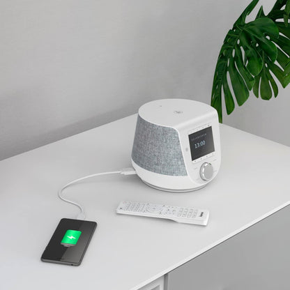 Hama internet radio with digital radio reception & phone charging function, Smart Radio DIR3200SBT (WLAN/DAB/DAB+/FM, Bluetooth/Spotify streaming, station buttons, radio alarm clock, UNDOK app) mini internet radio