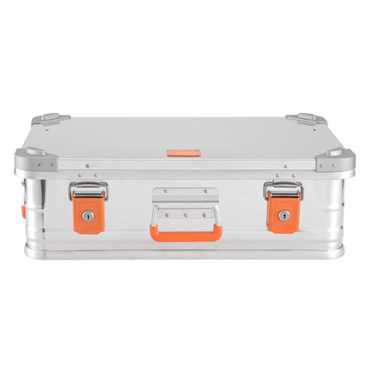 Aluminum box Aluminum case lockable E39 - Premium aluminum storage box 39 liters - Lid with aluminum die-cast stacking corners and rubber seal - including locks