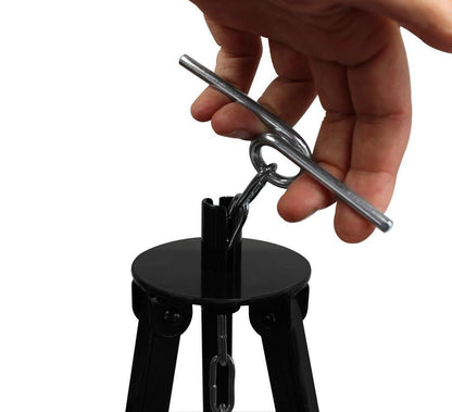 GRILLPLANET® Hungarian tripod 1.80m and original 30 L goulash kettle with lid/goulash pot kettle enameled for open fire