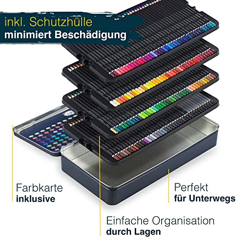 Artina Expertilo XXL Colored Pencil Set 160 Professional - FSC® certified colored pencils break-resistant, highly pigmented, many colorful wooden pencils for artists to draw and paint.