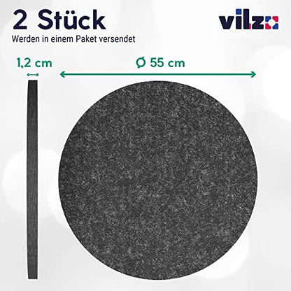 2x acoustic panels for wall & ceiling made of recycled felt - sound absorber acoustic felt diffuser round Ø 550x12 mm Night Gray