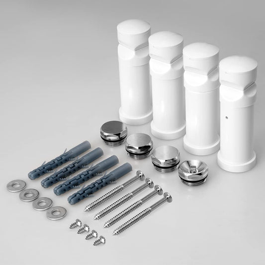 Heilmetz bracket for bathroom radiators, mounting set mounting material suspension bracket for radiators with blank cap and vent valve White