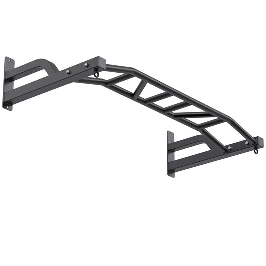 SELEWARE 48'' Wall Mounted High Performance Pull Up Bar, multifunctional pull up bar with cable pulley system for home gym, LAT pulldown training attachments, hanger for heavy bags.