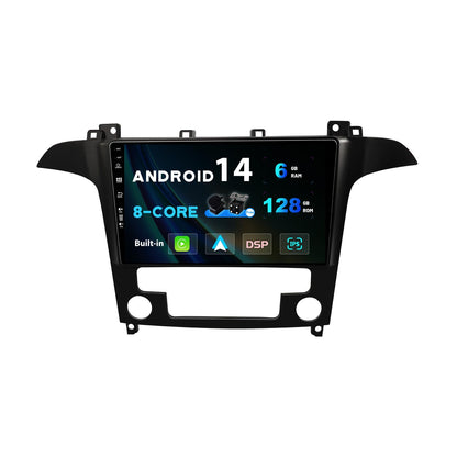 SXAUTO Android 13 - [6G+128G] - IPS Car Radio fits Ford S-Max (2006-2015) - Built-in Wireless Carplay/Android Auto/DSP - Camera + MIC - DAB SWC WiFi Fast-Boot 360-Camera 4G BT5.0-2 Din 9 Inch