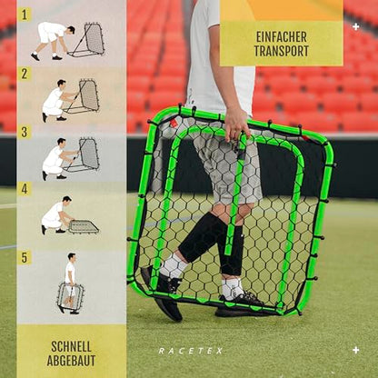 Racetex Rebounder for Soccer Kids [FULLY ADJUSTABLE] - Soccer Rebounder for Kids and Teens - Soccer Wall for a better and varied training.