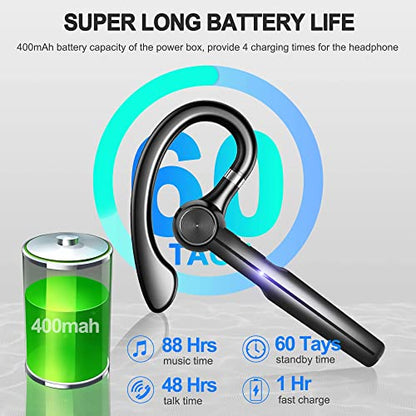 Ceppekyy Bluetooth headset phone with microphone, wireless in-ear headphones, 48hrs talk time, Bluetooth hands-free, new gold for iPhone Samsung Android.