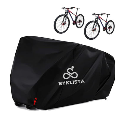 BYKLISTA Bicycle Cover for 2 Bikes - Weatherproof Bike Shed Oxford Fabric Welded Seams & UV Protection - Waterproof Bike Tarp Cover Bicycle Protective Cover