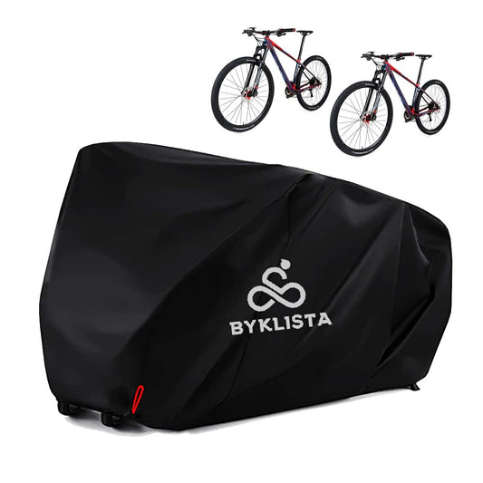 BYKLISTA Bicycle Cover for 2 Bikes - Weatherproof Bike Shed Oxford Fabric Welded Seams & UV Protection - Waterproof Bike Tarp Cover Bicycle Protective Cover