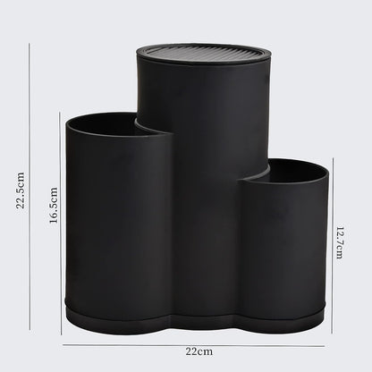 3-slot knife block without knives, universal round knife block holder unfilled with utensil holder, empty knife block holds 12 8-inch knives, suitable for all kitchen knives.