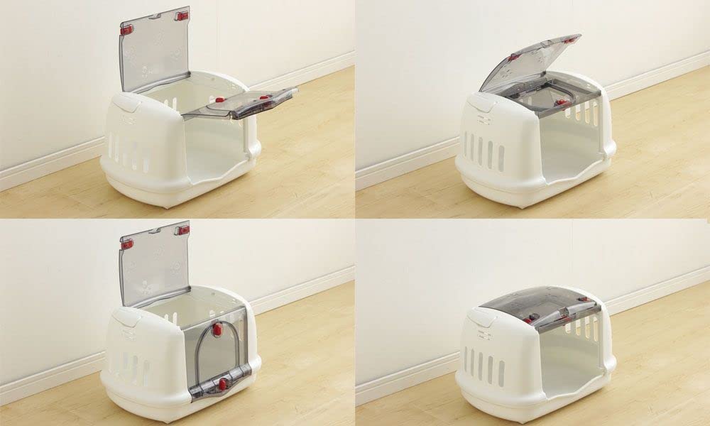 Iris Ohyama, Basket, Box, Crate, Plastic Transport Bag (PP) for Dog, Cat, L48 x W32.1 x H30 cm, P-HC480, White
