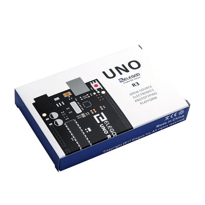 ELEGOO UNO R3 Microcontroller Board Mainboard with USB Cable Compatible with Arduino Development Environment.