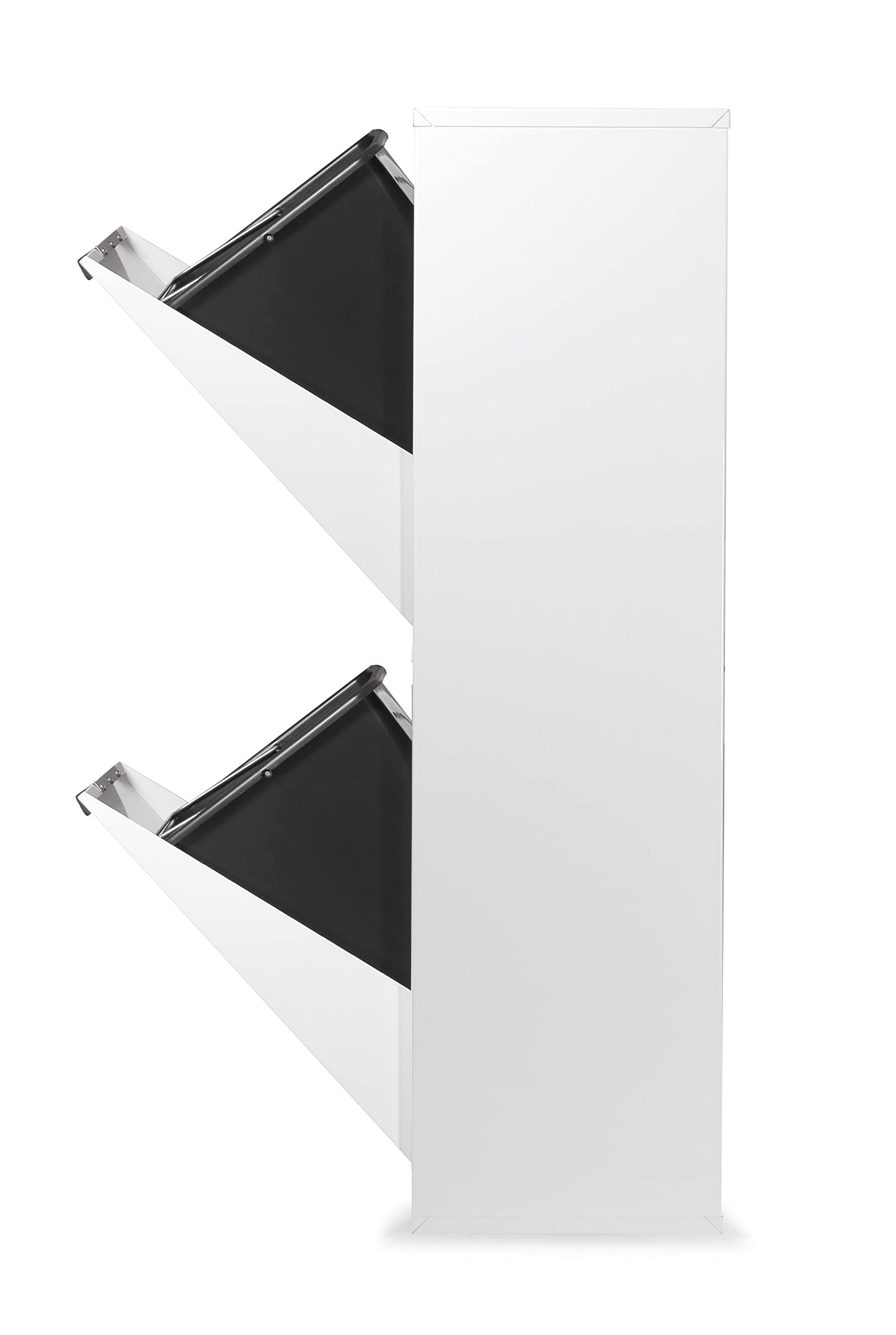 ARREGUI Ecoclas CR201-E steel waste separation system | 2 compartments trash can for kitchen | 2x17L (34L) | 2 compartment garbage can | removable inner bins + handle | recycling cabinet for waste separation | white