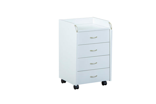 Inter Link - Rolling container with drawers - office container stand container - rolling cabinet drawer chest office cabinet 4 white - Pronti