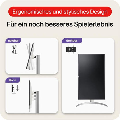 LG, 27-inch, Ultra UHD 4K Monitor, 68.4cm, 16:9, Super Resolution, 3840 x 2160, 60Hz, 5ms, HDR10, AMD FreeSync, DCI-P3 95%, DisplayHD 400, 27UP650K-W.AEU - White