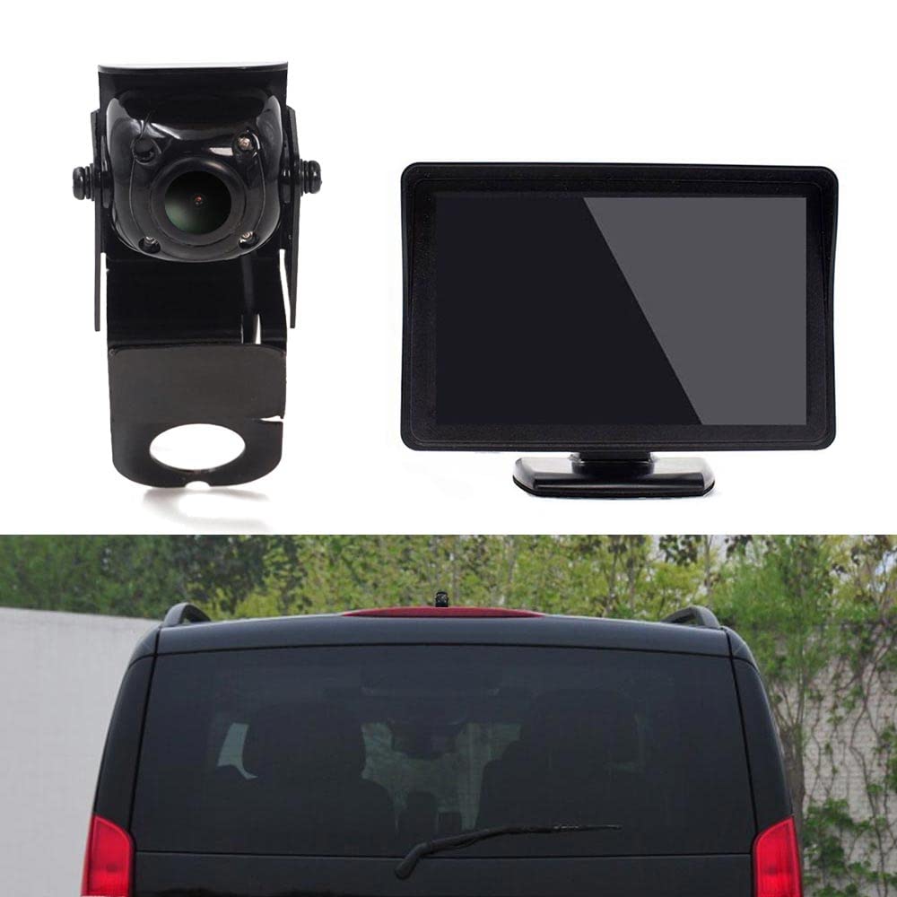 Car third roof original brake light rear view camera, replacement for Mercedes Benz Viano Vito W639 V6 van 3rd brake light/brake light 2003-2014 (with 4.3-inch monitor)