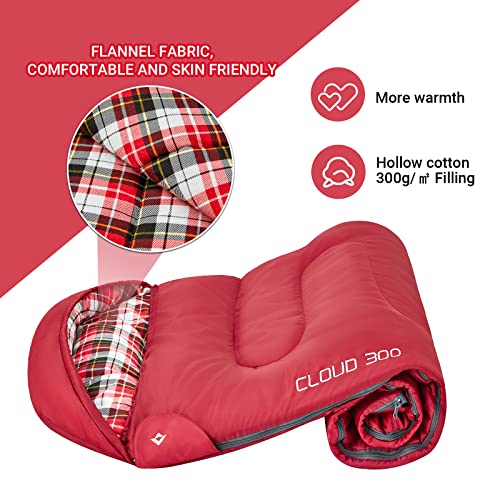KingCamp sleeping bag Flannel 3-4 seasons, adult sleeping bag, cotton warm blanket sleeping bag portable lightweight, waterproof camping sleeping bag for trekking travels, hiking