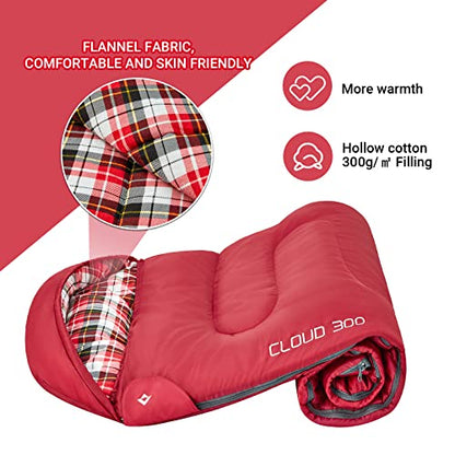 KingCamp sleeping bag Flannel 3-4 seasons, adult sleeping bag, cotton warm blanket sleeping bag portable lightweight, waterproof camping sleeping bag for trekking travels, hiking