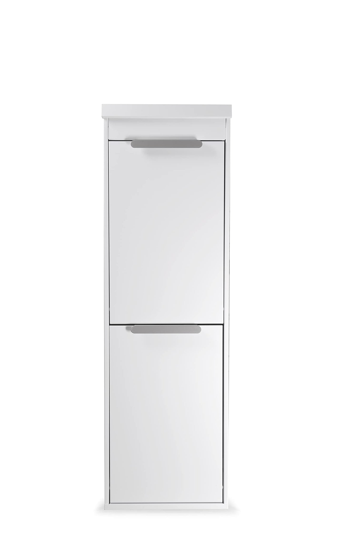 ARREGUI Ecoclas Plus CR221-E Steel Recycling System with Storage Box and Lid | 2x17L (34L) | 2 Compartments Trash Can for Kitchen | Removable Inner Bins + Handle | White